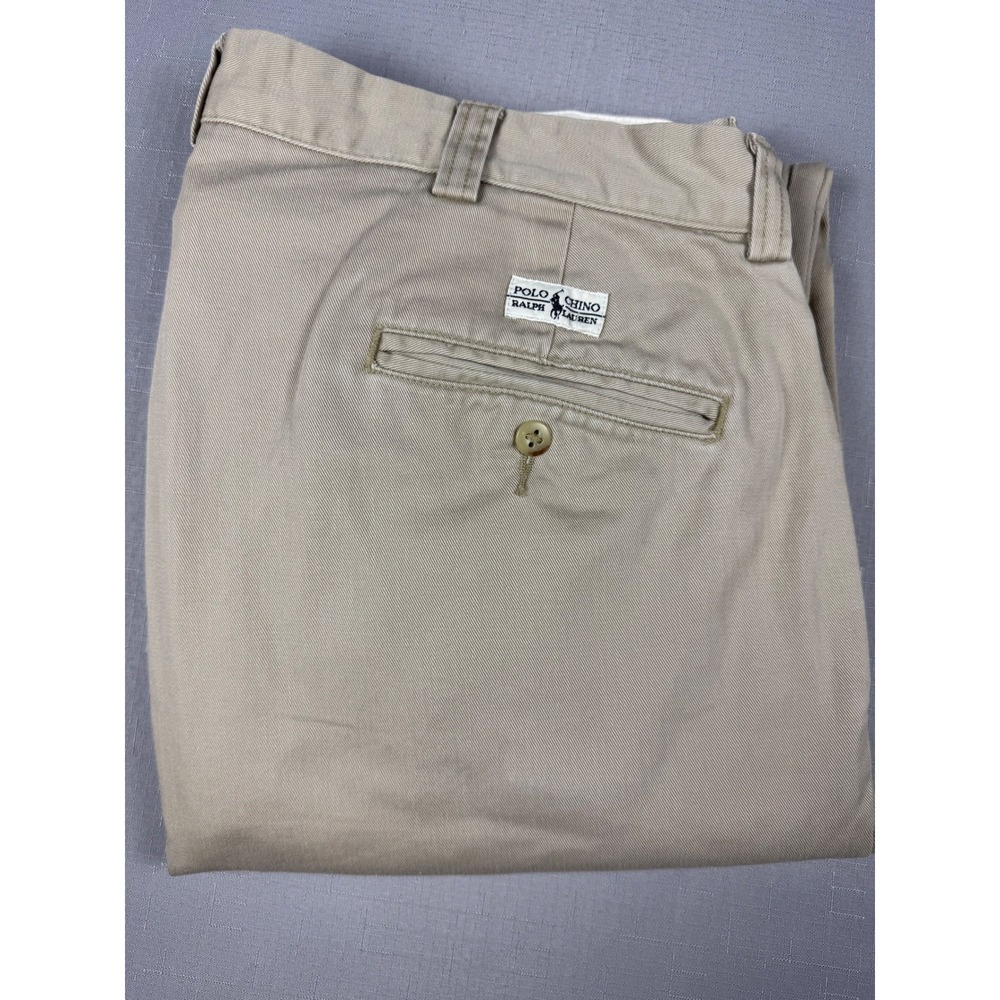 Polo Ralph Lauren Philip Pant Mens 37x34 Khaki Tan Cotton Twill Chino Trousers - Picture 1 of 13